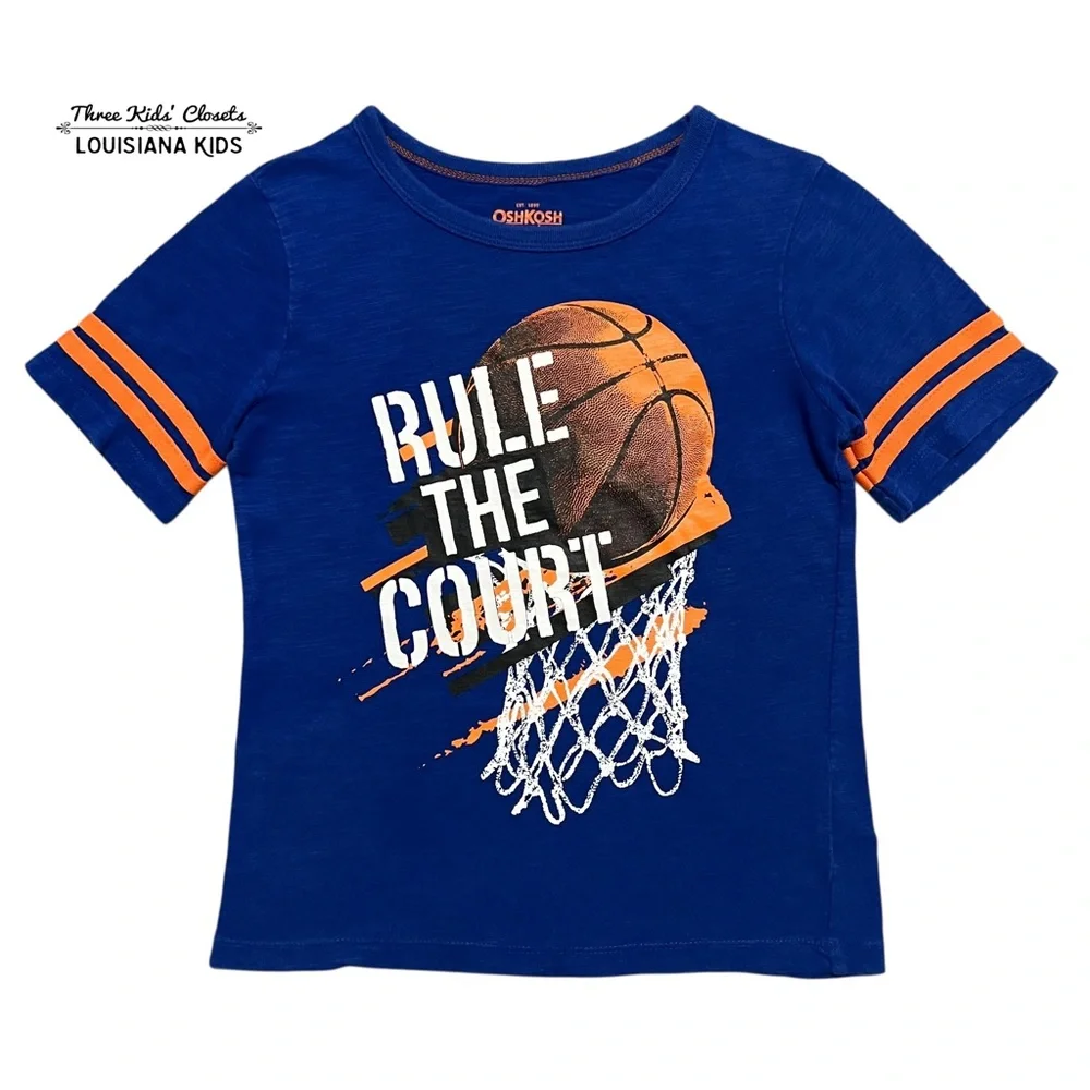 OshKosh B'gosh 5Y Blue & Orange Basketball Tee Shirt